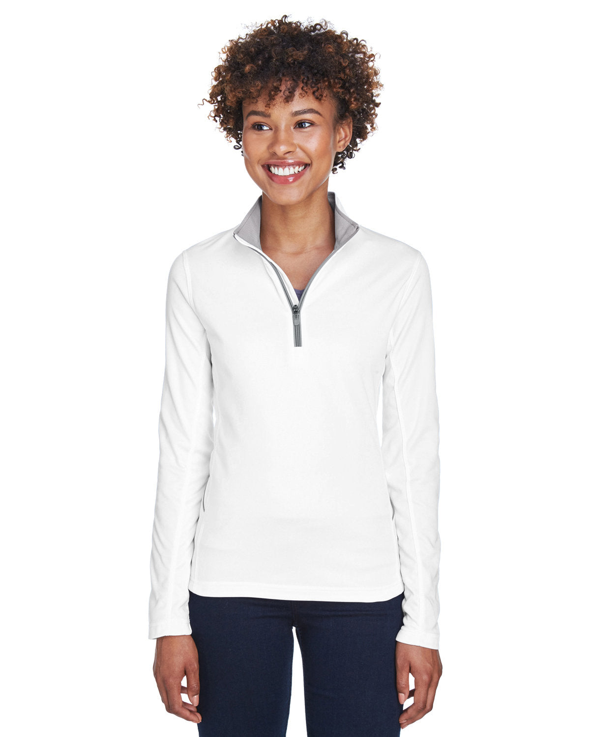 Dynamic Comfort: UltraClub Ladies' Cool & Dry Sport Quarter-Zip Pullover