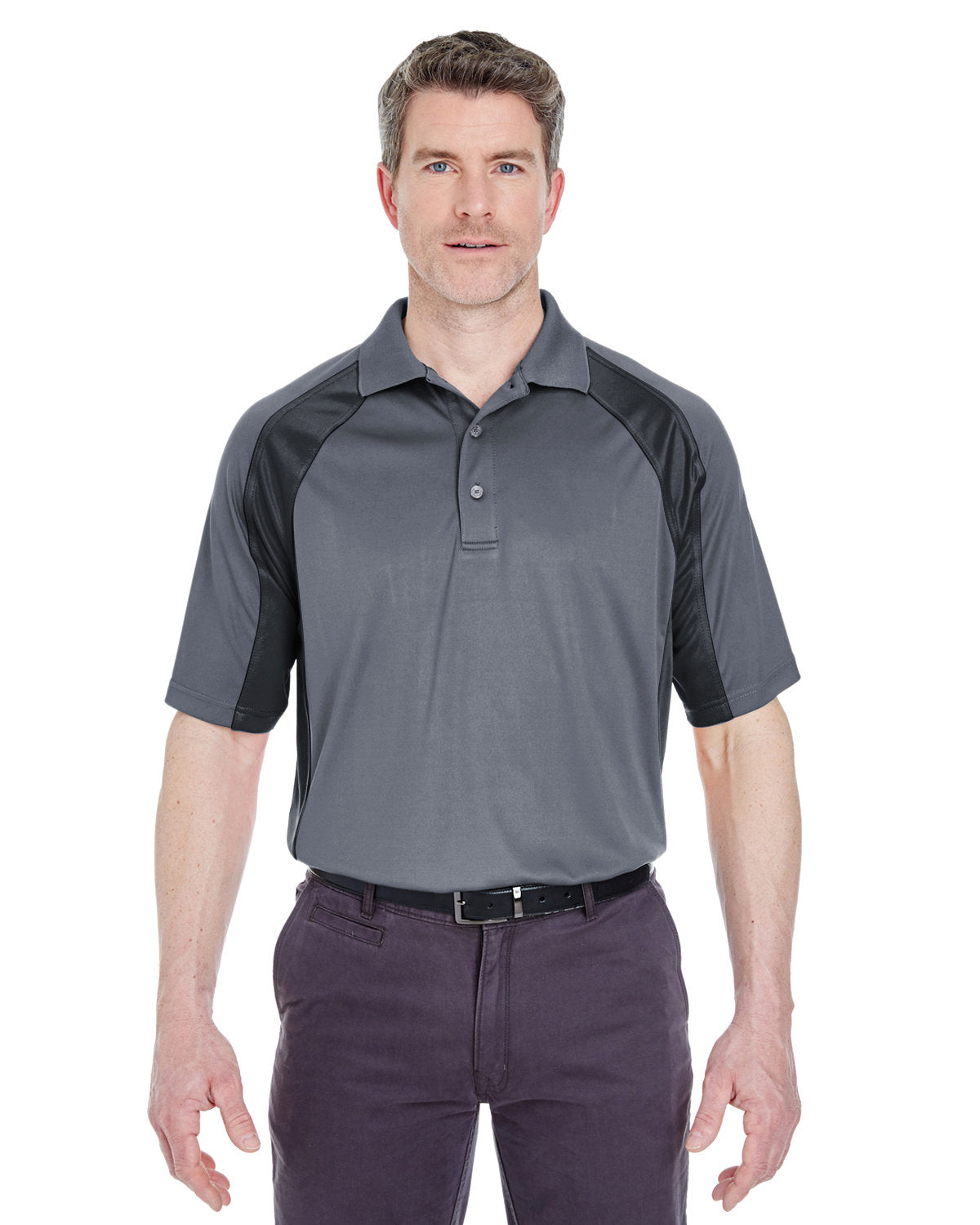 Elevate Style and Performance: UltraClub Adult Cool & Dry Sport Performance Colorblock Interlock Polo