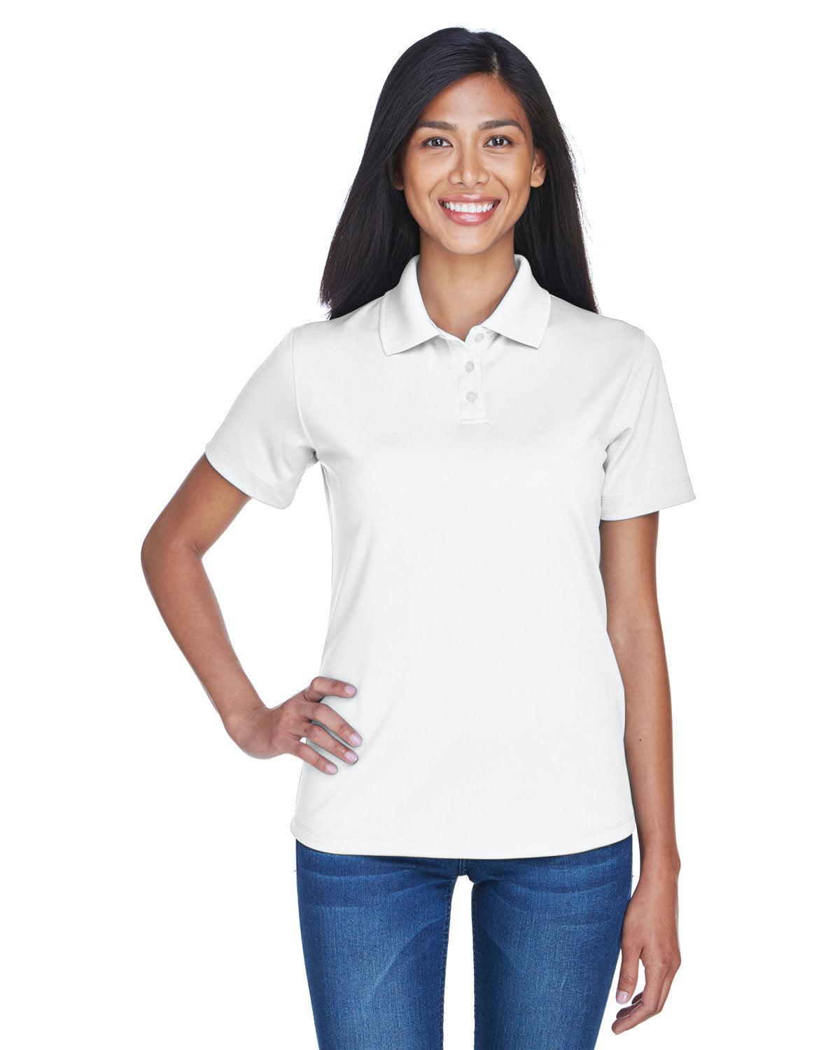 Effortless Confidence: UltraClub Ladies' Cool & Dry Stain-Release Performance Polo