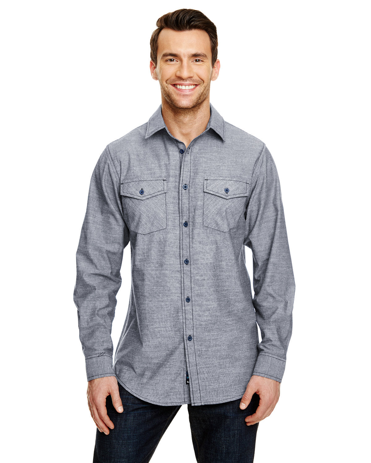 Burnside Mens Chambray Woven Shirt B8255