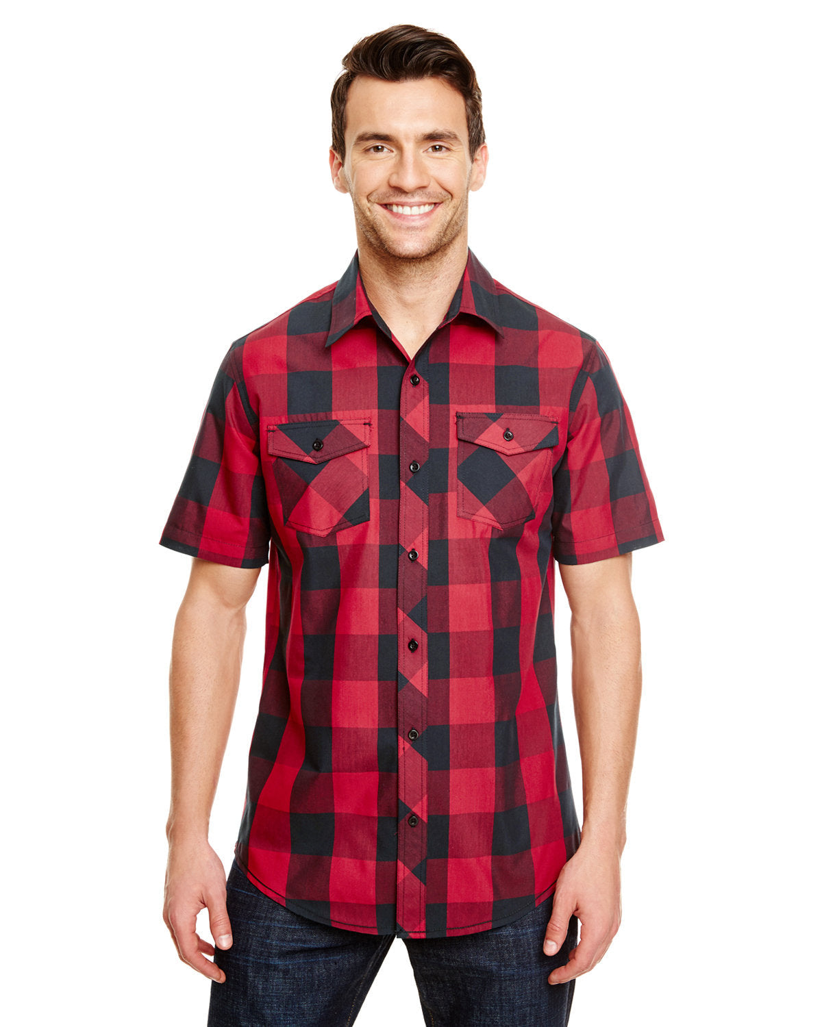 Burnside Mens Buffalo Plaid Woven Shirt B9203