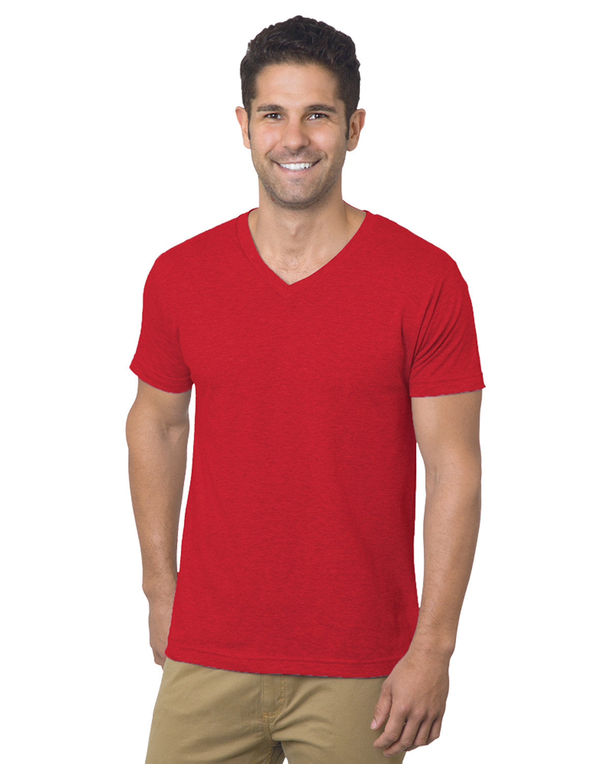 Unisex 4.2 oz., Fine Jersey V-Neck T-Shirt