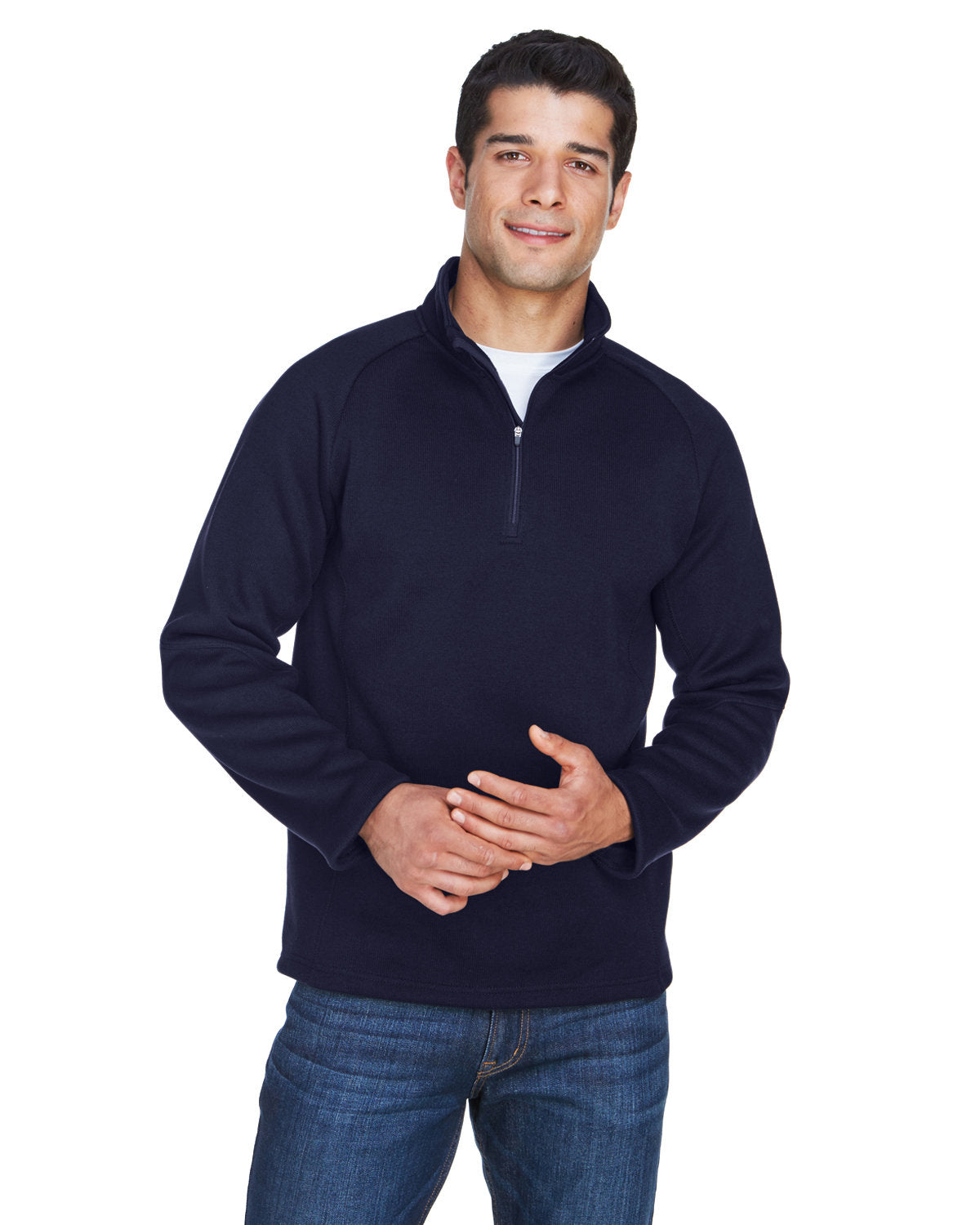 Classic Comfort: Devon & Jones Adult Bristol Sweater Fleece Quarter-Zip