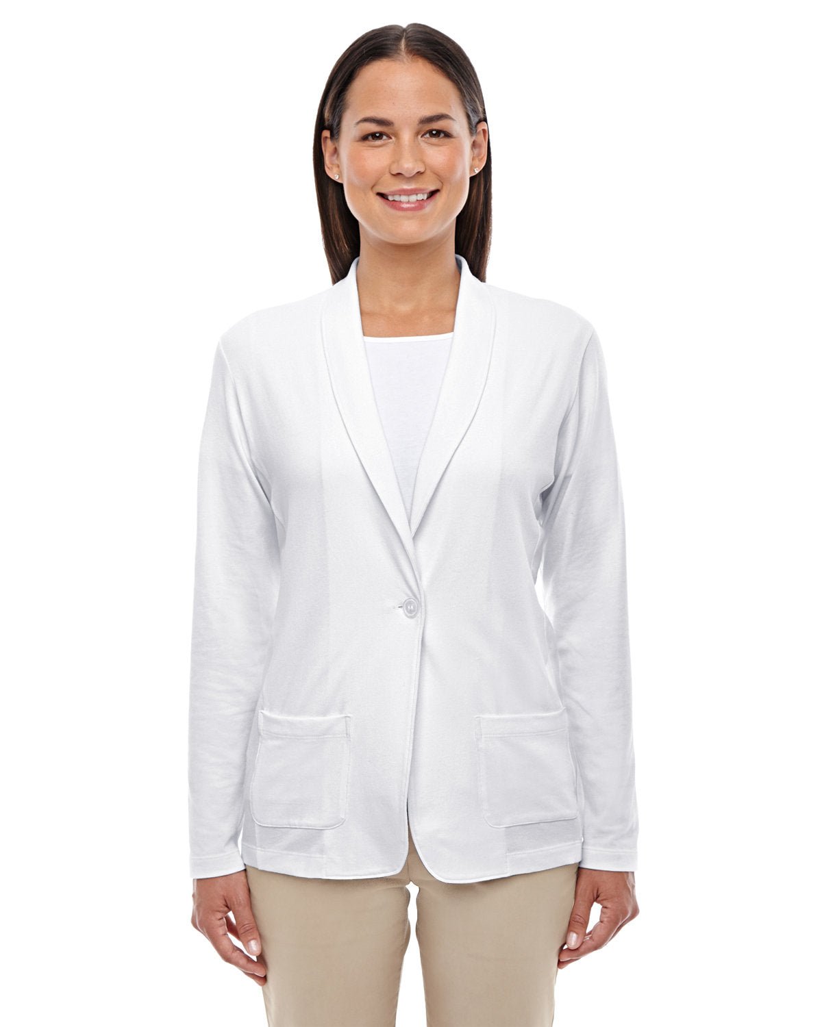 Elegant Drapery: Devon & Jones Ladies' Perfect Fitâ„¢ Shawl Collar Cardigan