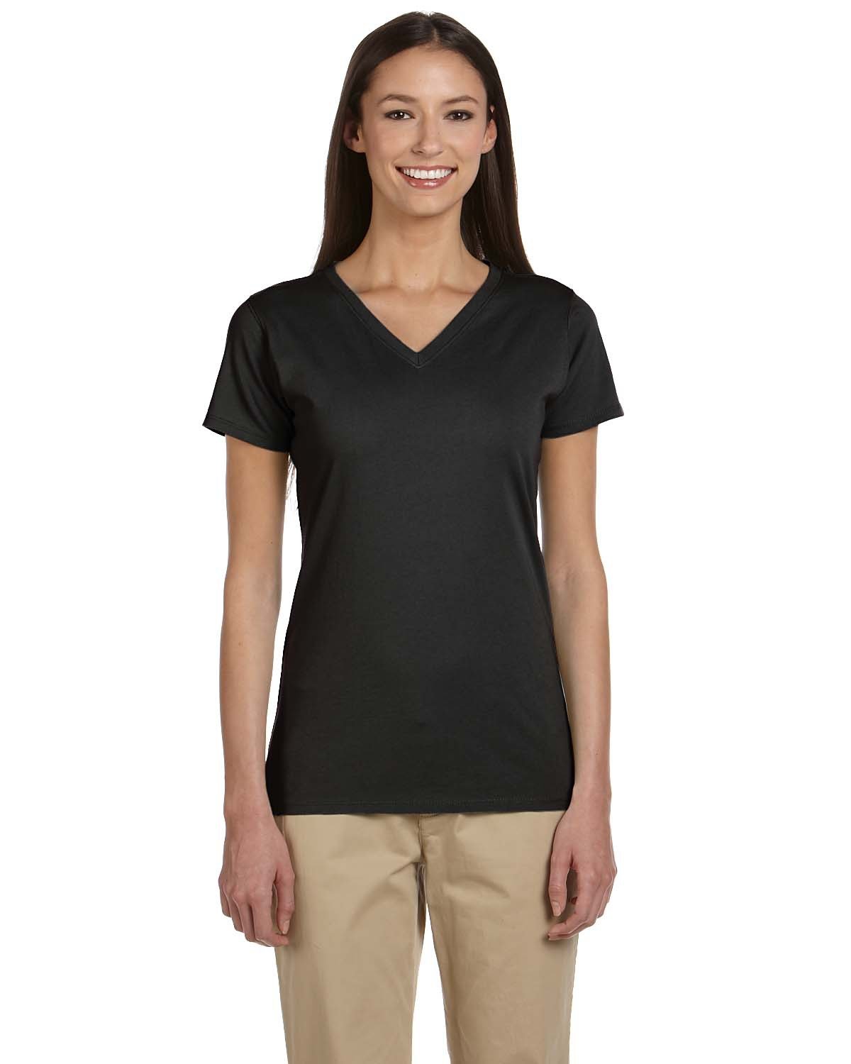 Elevate Your Wardrobe Sustainably: Ladies' 100% Organic Cotton Short-Sleeve V-Neck T-Shirt by econscious