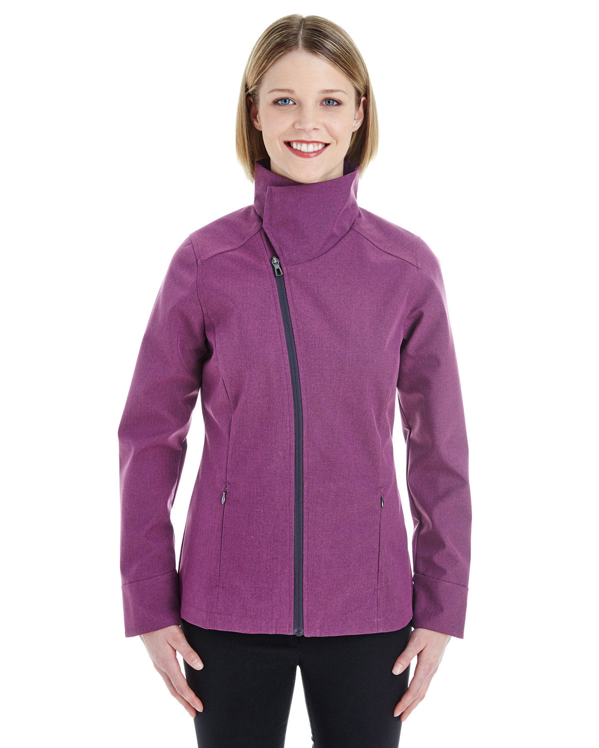 Elevate Your Attire with the Versatile Elegance of the North End Ladies' Edge Soft Shell Jacket: Featuring a Convertible Collar