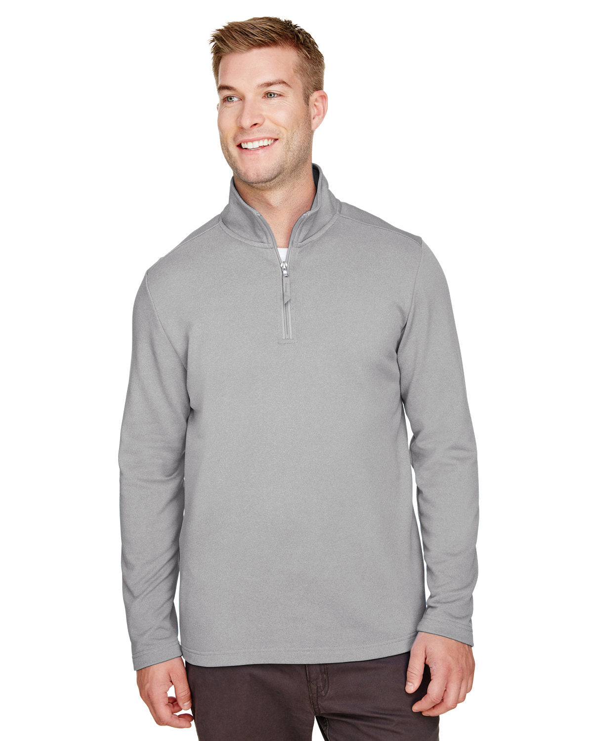 Coastal Comfort: UltraClub Men's Coastal Pique Fleece Quarter-Zip