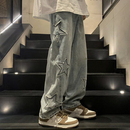 Autumn And Winter Loose American High Street Vibe Denim Pants