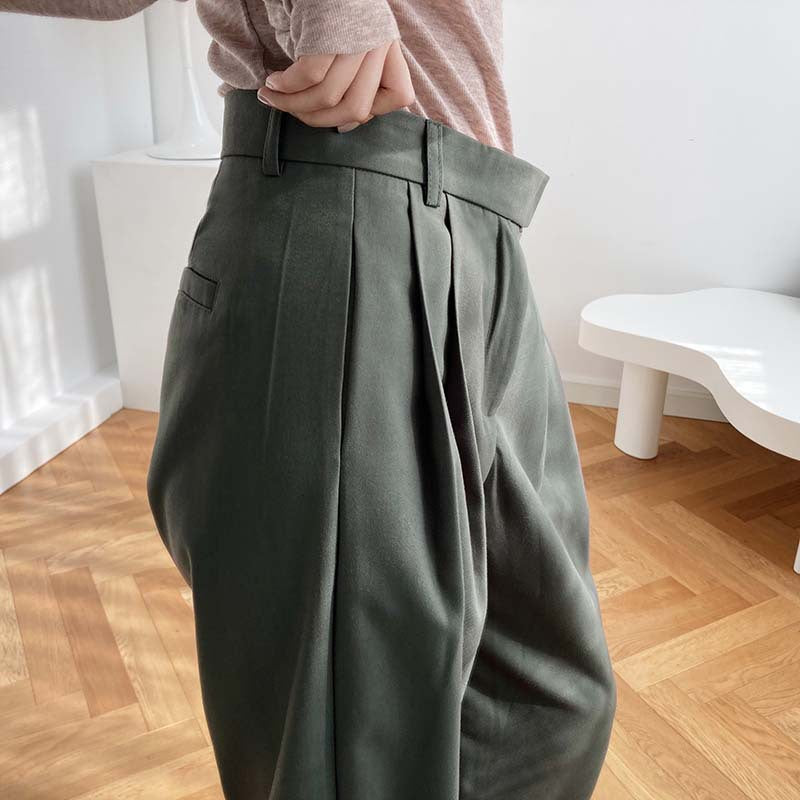 Fashion High Waist Smoke Tube Wide-leg Pants Loose