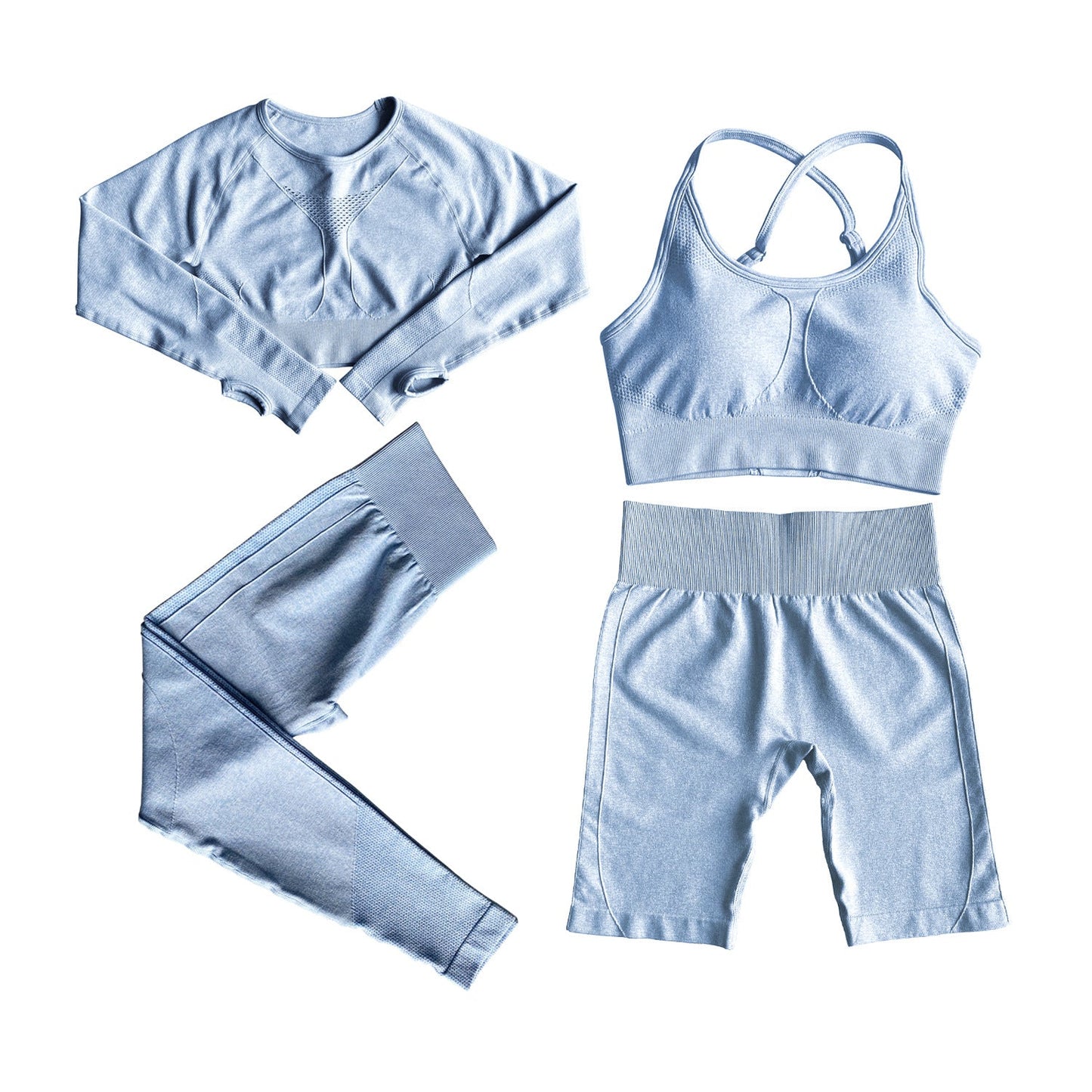 European And American Yoga Suits, Long Shorts, Sports Bra, Sweat Suit