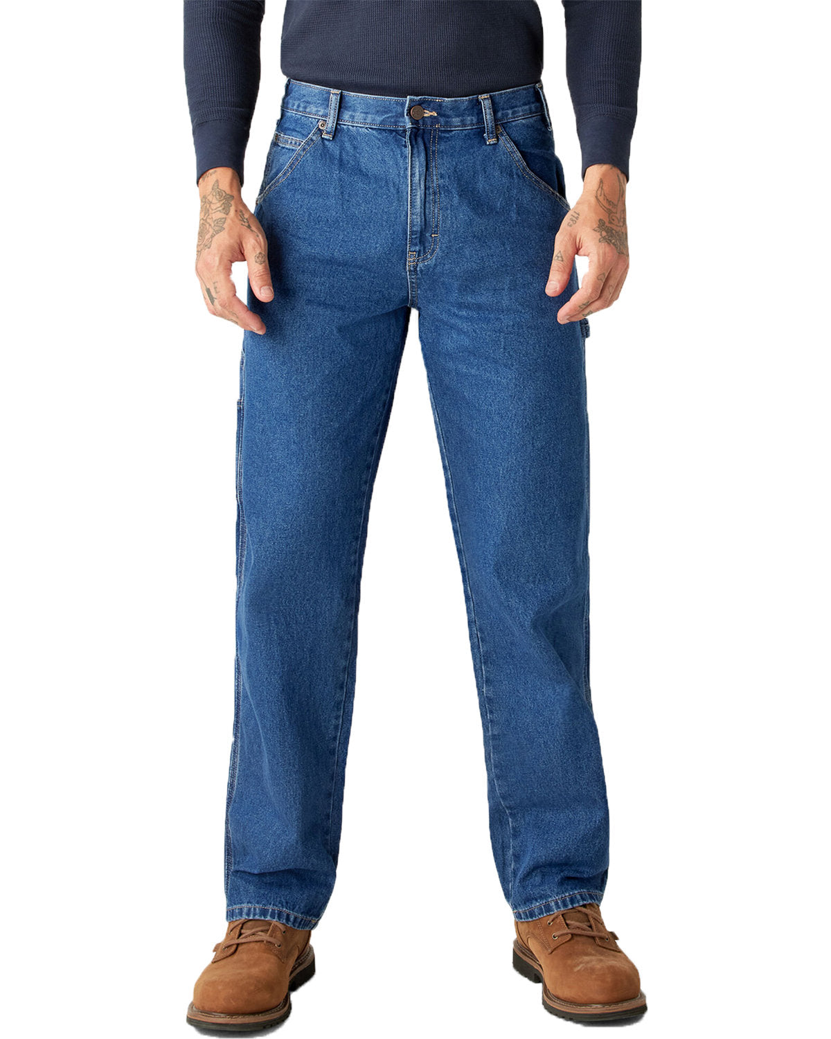 Dickies Unisex Relaxed Fit Stonewashed Carpenter Denim Jean Pant 19294