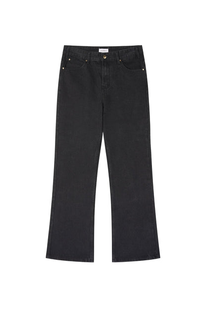 Black Bootcut Jeans Washed Retro Distressed