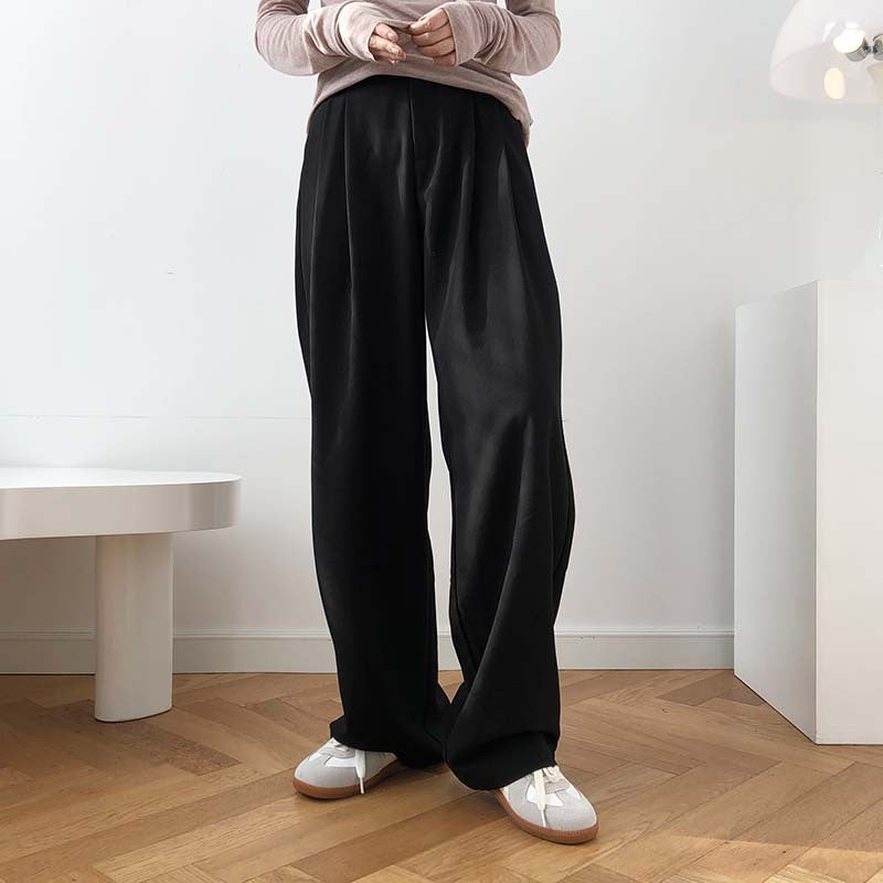 Fashion High Waist Smoke Tube Wide-leg Pants Loose