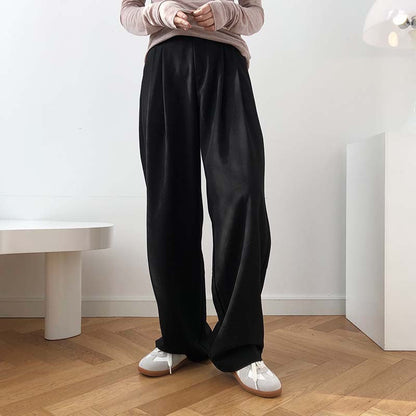 Fashion High Waist Smoke Tube Wide-leg Pants Loose