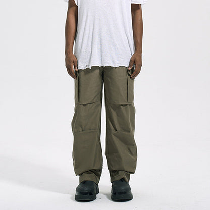 Big Pocket Knee Three-dimensional Cut Trendy Overalls