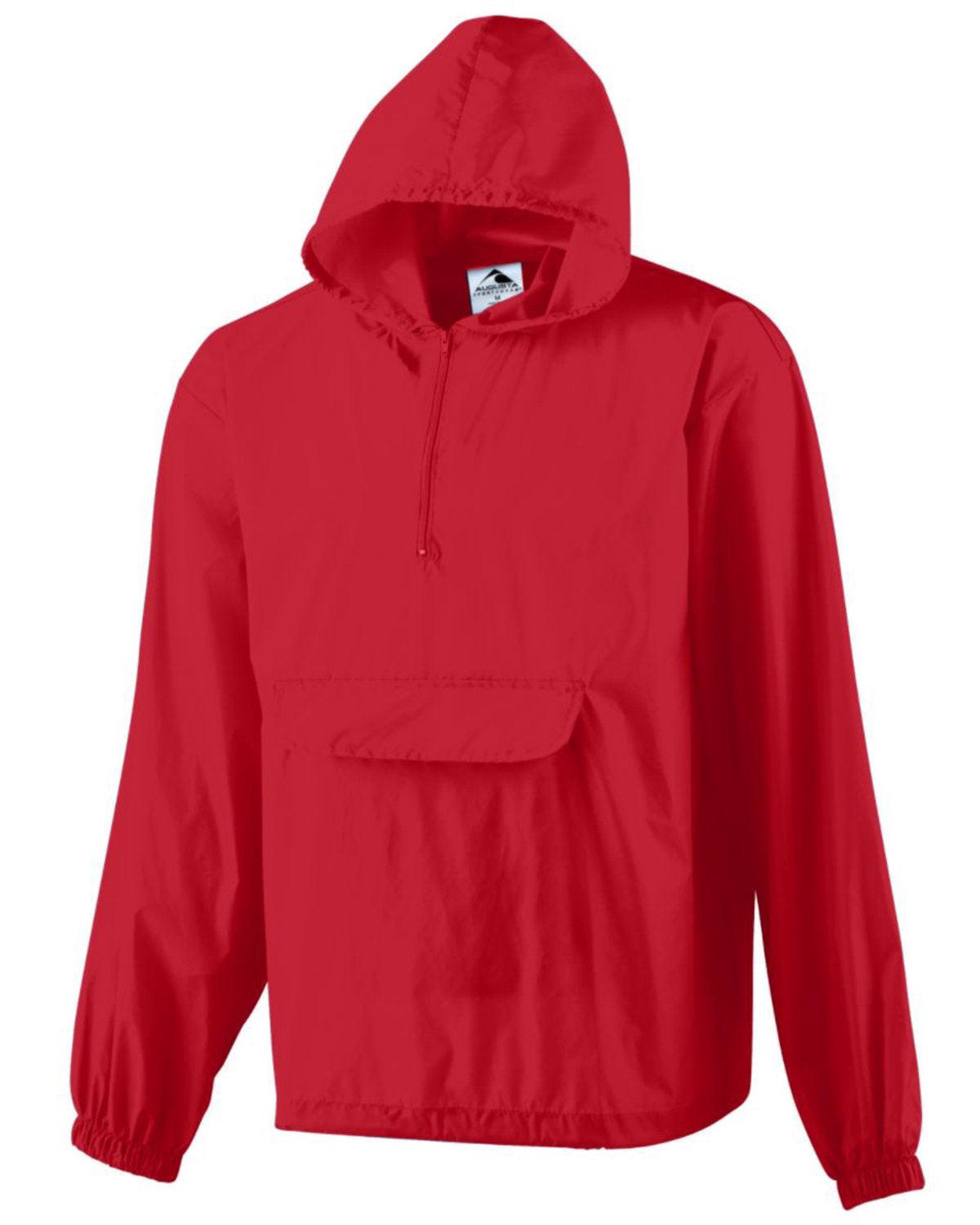 Hooded Nylon Half Zip Pullover Pouch Jacket - Apparel Globe
