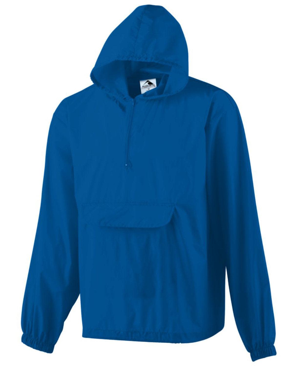 Hooded Nylon Half Zip Pullover Pouch Jacket - Apparel Globe