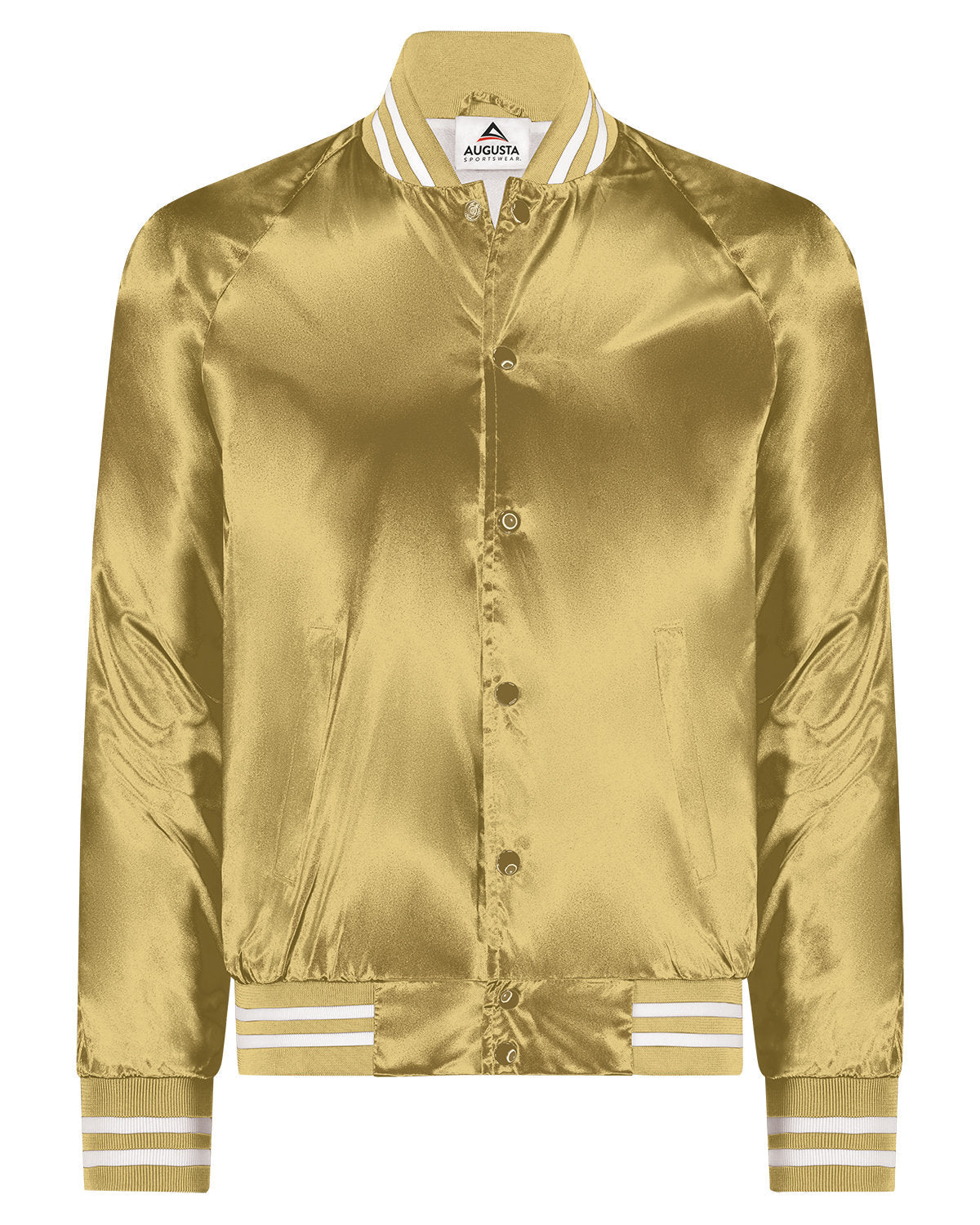 Unisex Striped Trim Satin Baseball Jacket - Apparel Globe
