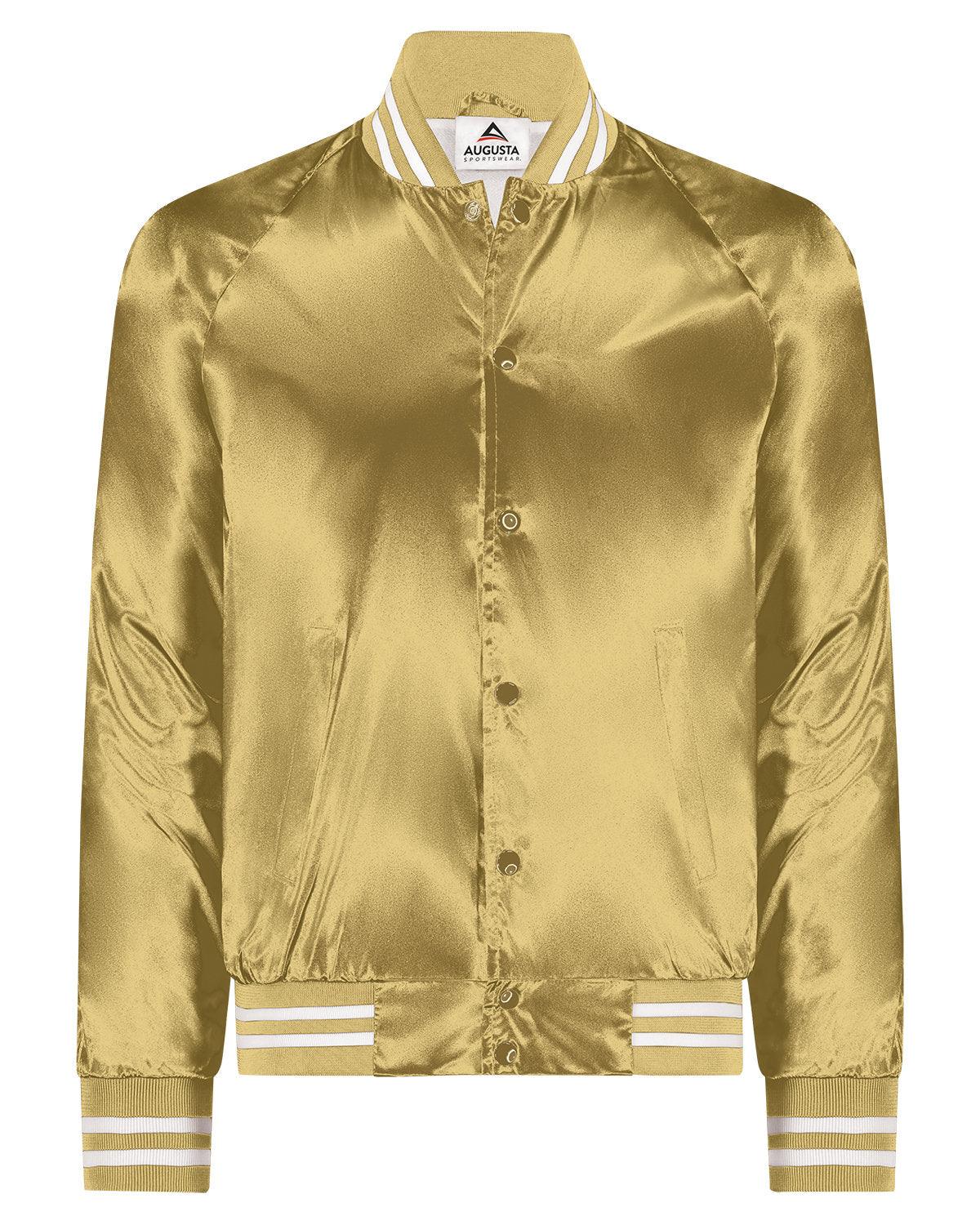 Unisex Striped Trim Satin Baseball Jacket - Apparel Globe