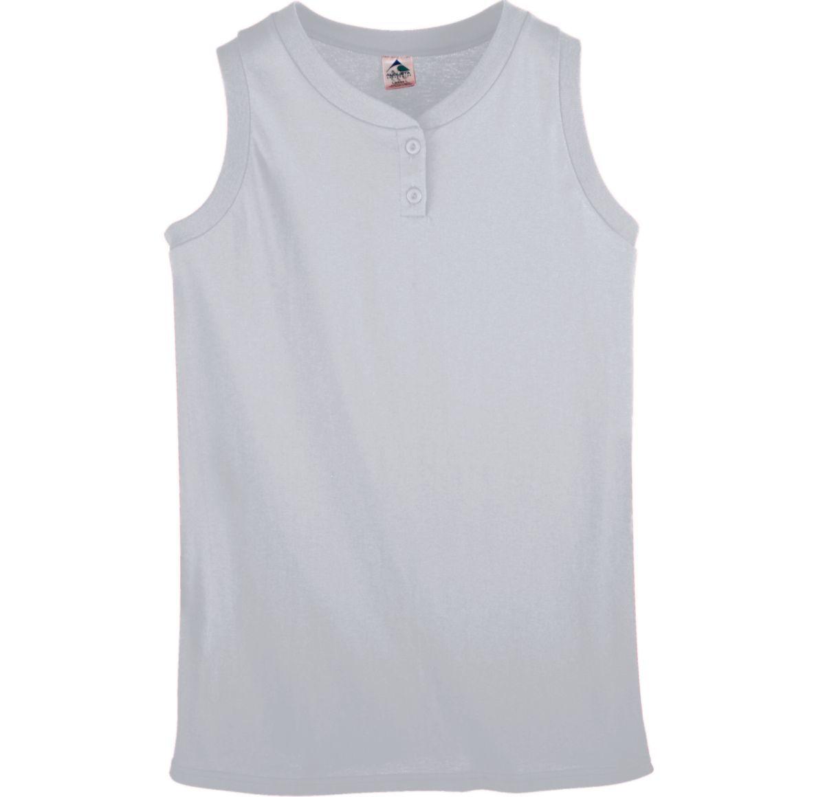 GIRLS SLEEVELESS TWO-BUTTON SOFTBALL JERSEY - Apparel Globe