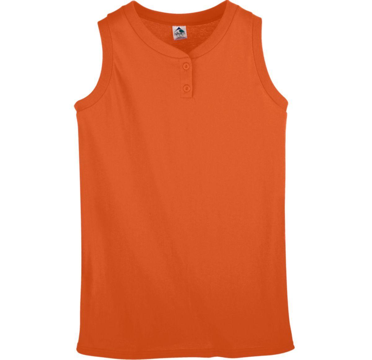 GIRLS SLEEVELESS TWO-BUTTON SOFTBALL JERSEY - Apparel Globe