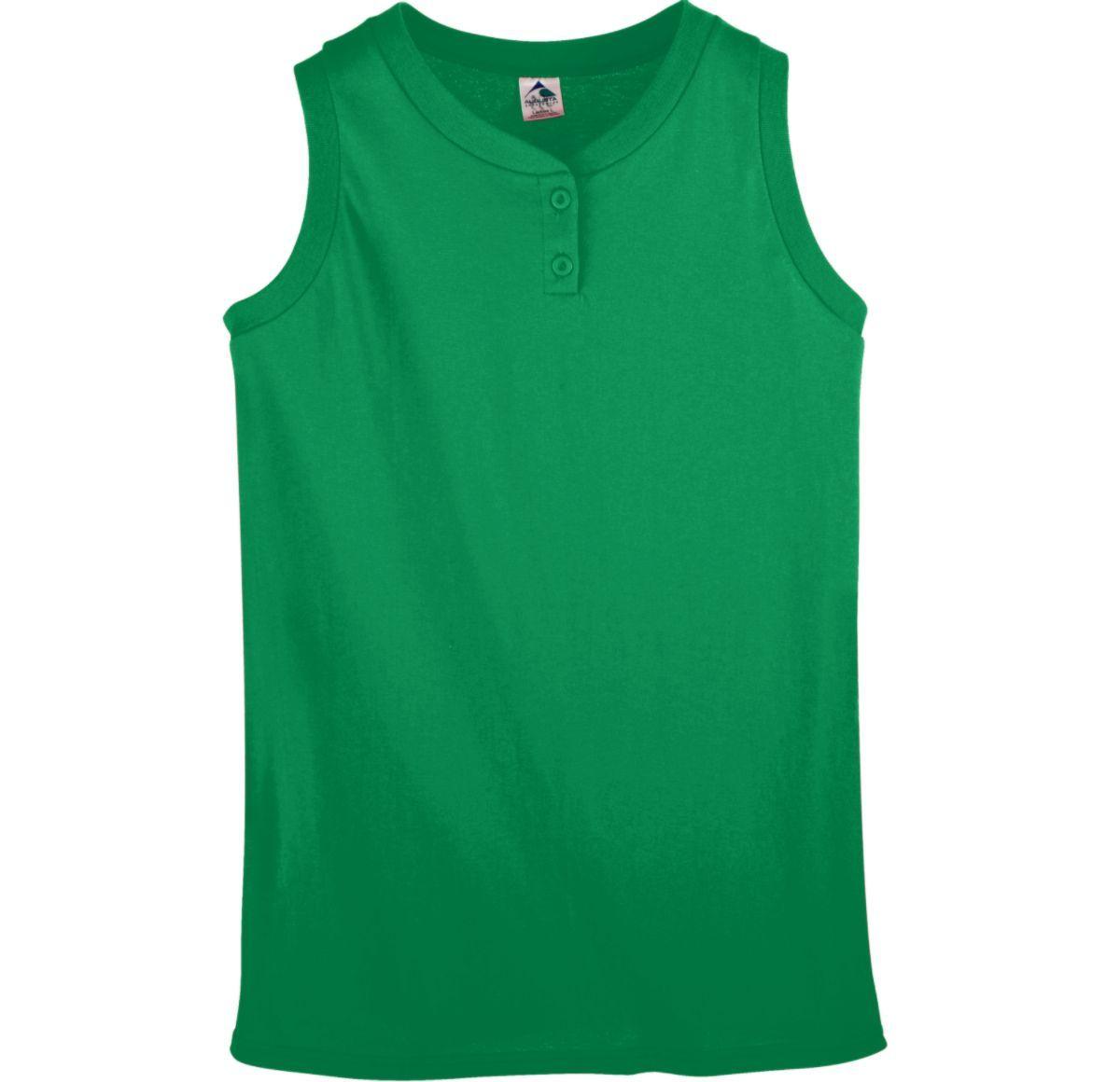 GIRLS SLEEVELESS TWO-BUTTON SOFTBALL JERSEY - Apparel Globe