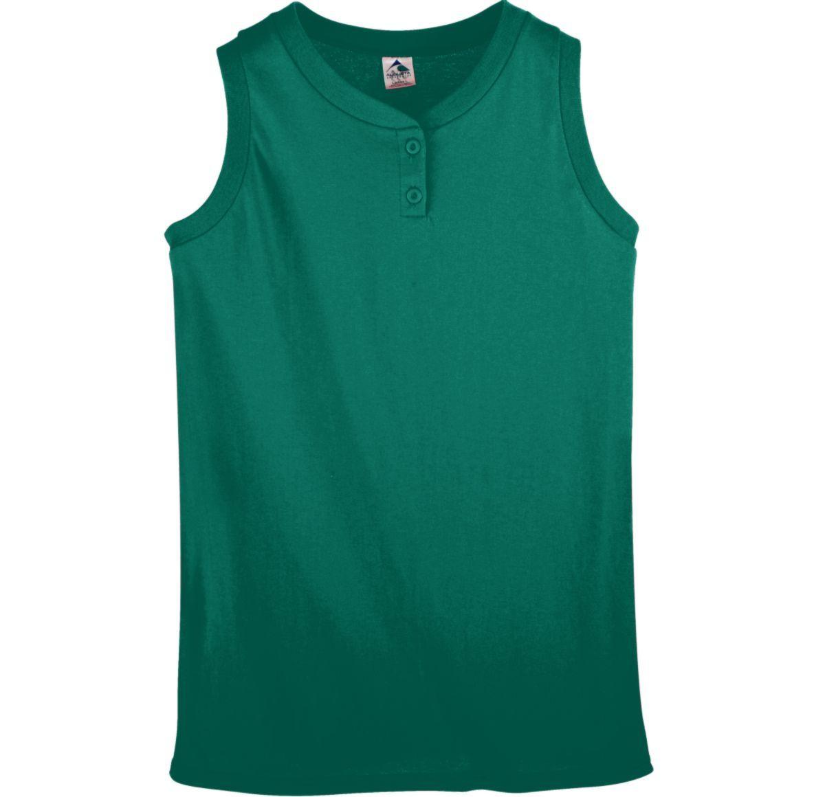 GIRLS SLEEVELESS TWO-BUTTON SOFTBALL JERSEY - Apparel Globe