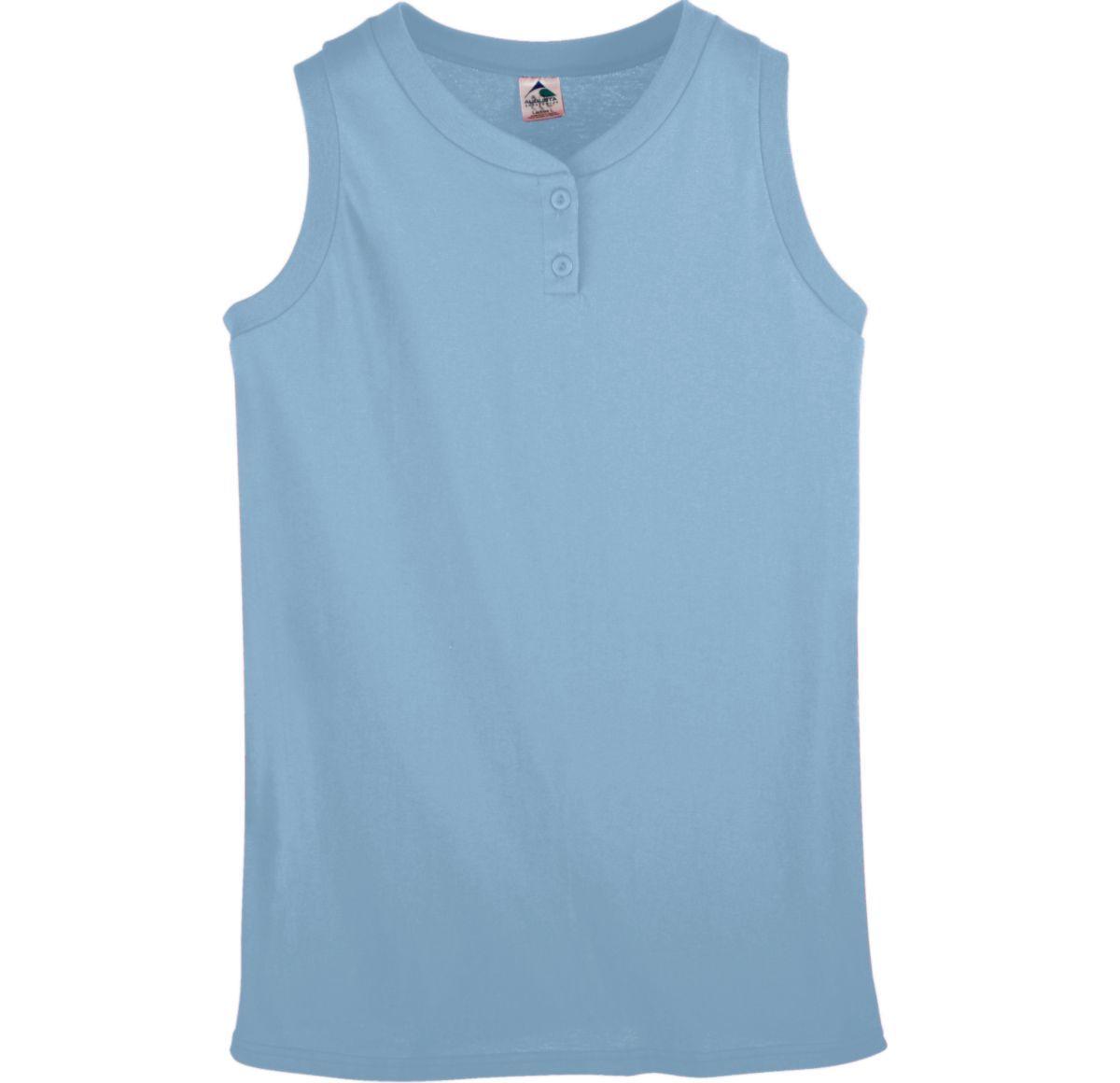 GIRLS SLEEVELESS TWO-BUTTON SOFTBALL JERSEY - Apparel Globe