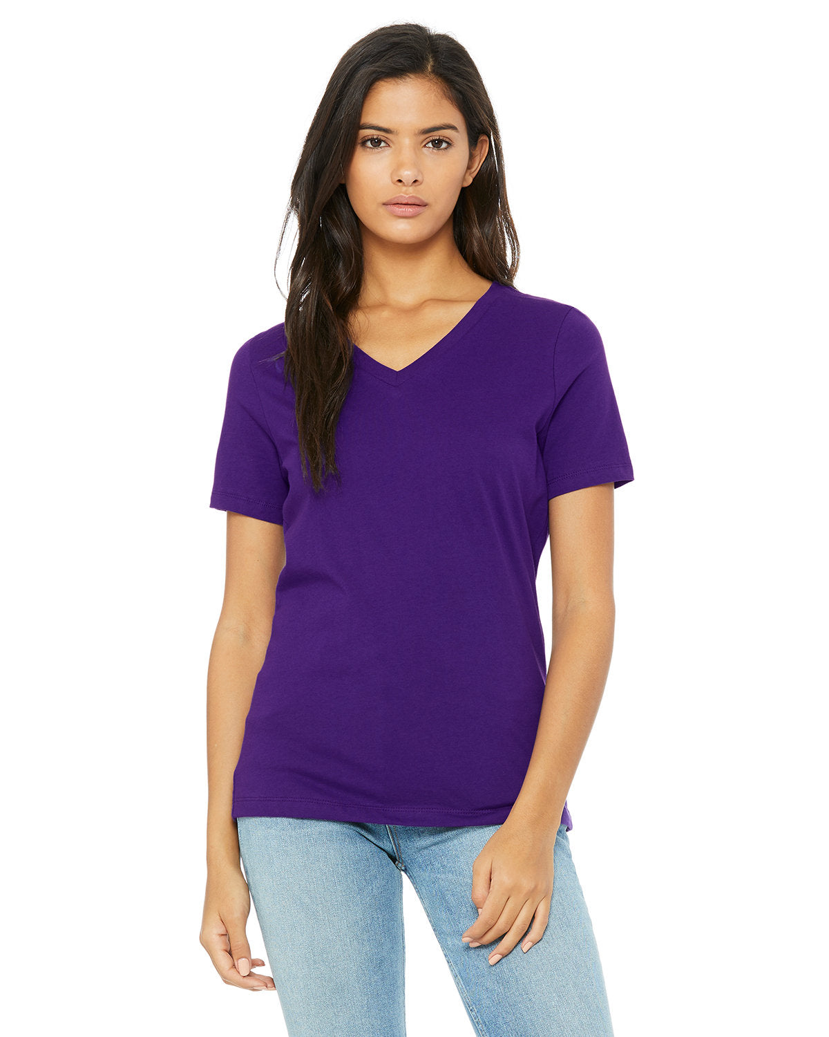 Bella + Canvas Ladies' Relaxed Heather CVC Jersey V-Neck T-Shirt: Where Comfort Meets Style