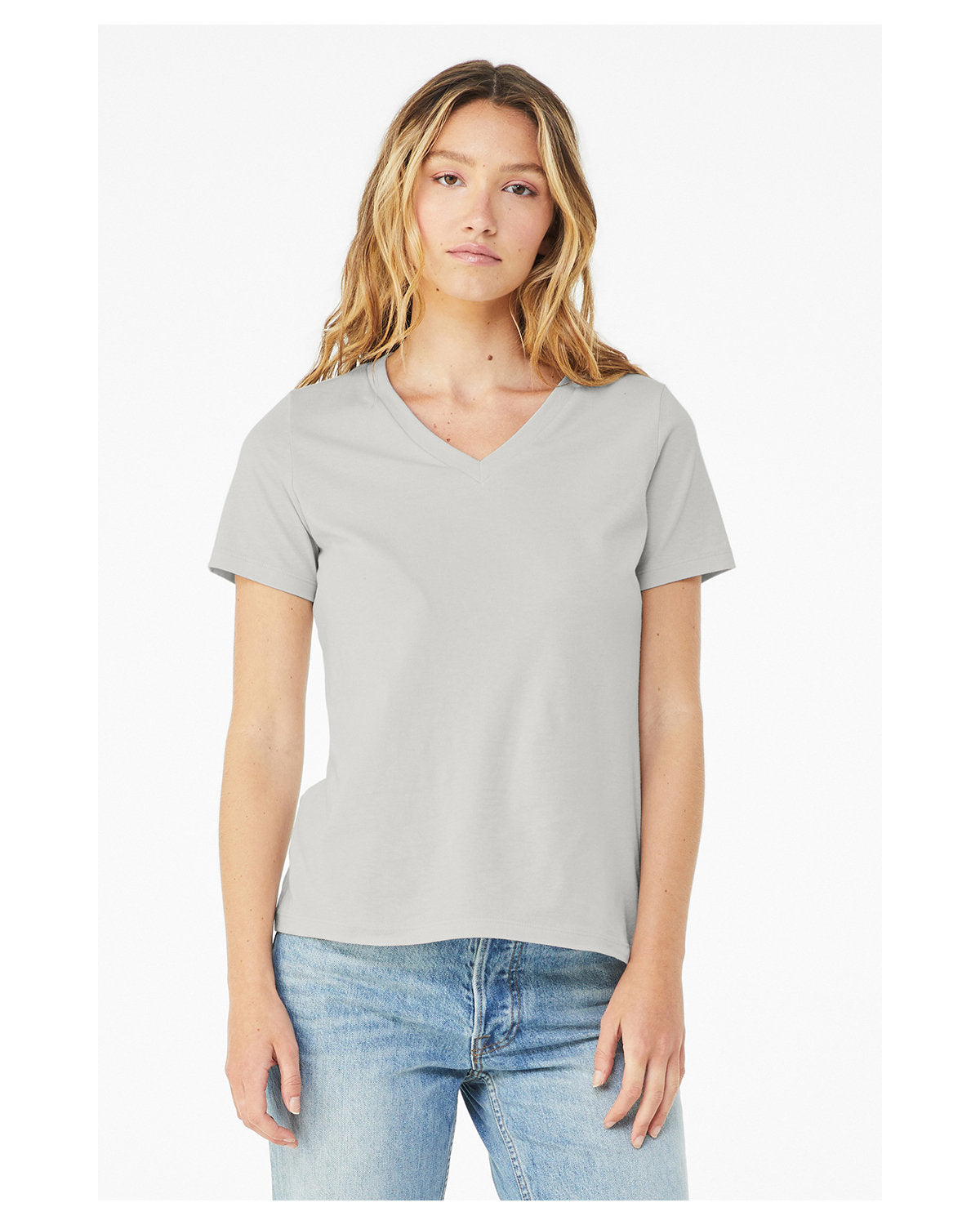 Bella + Canvas Ladies' Relaxed Heather CVC Jersey V-Neck T-Shirt: Where Comfort Meets Style