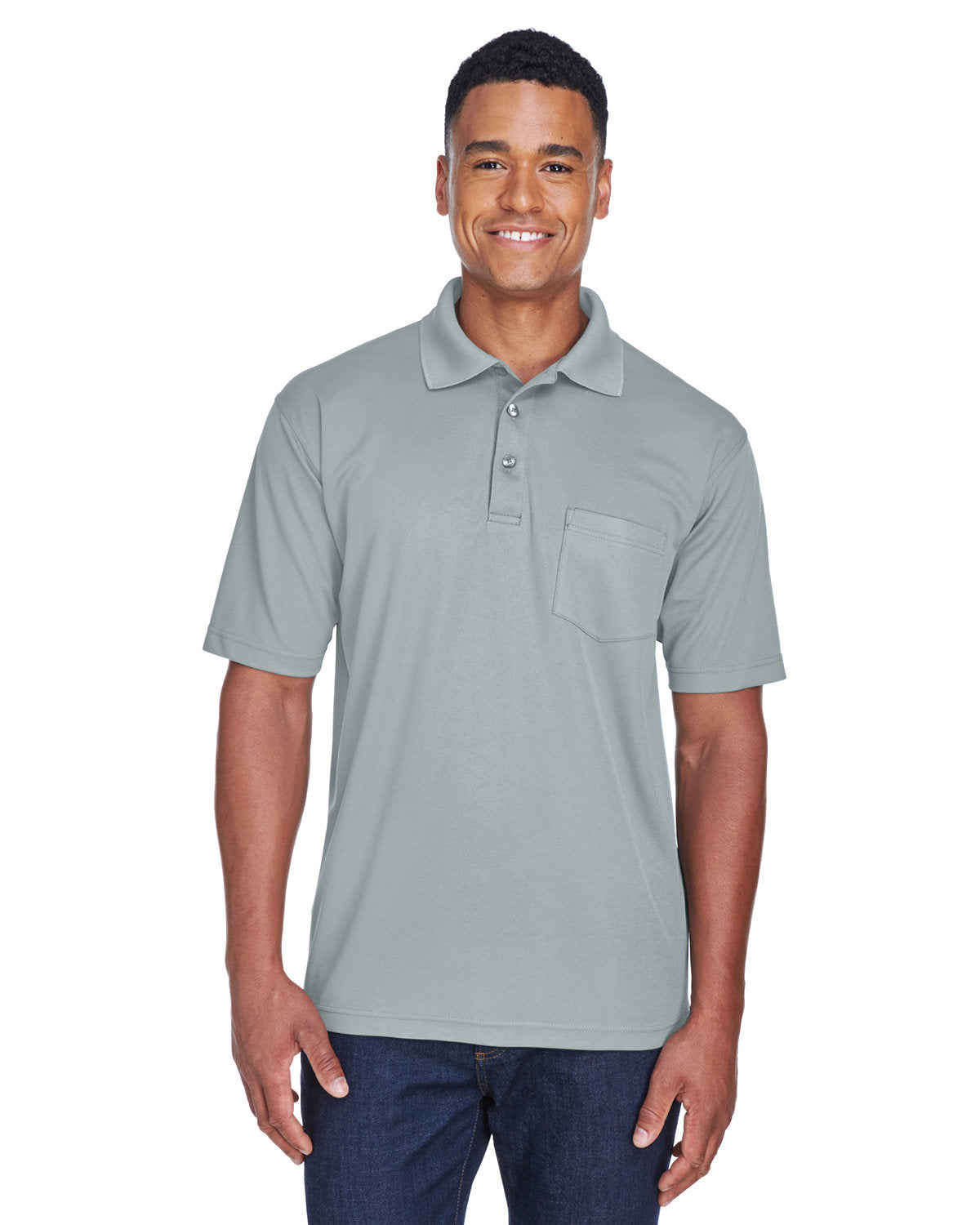 Effortless Functionality: UltraClub Adult Cool & Dry Mesh PiquÃ© Polo with Pocket