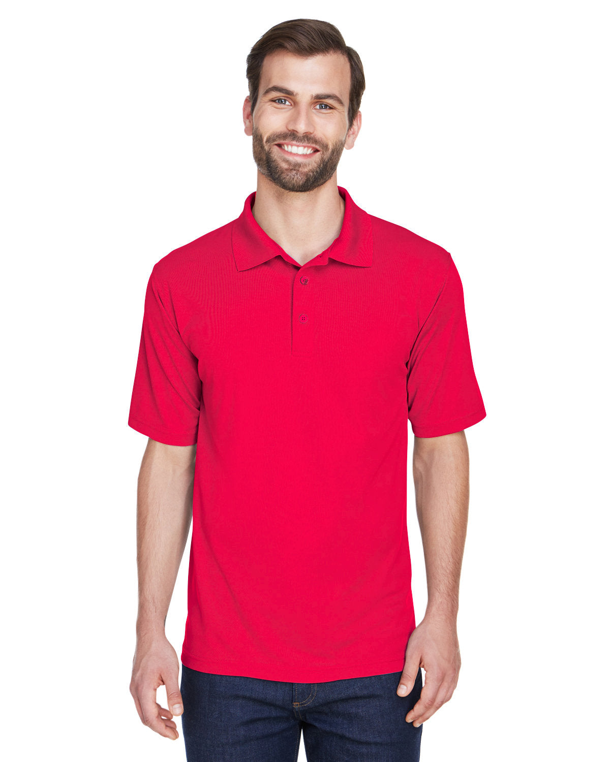 Elevated Comfort: UltraClub Men's Tall Cool & Dry Mesh PiquÃ© Polo