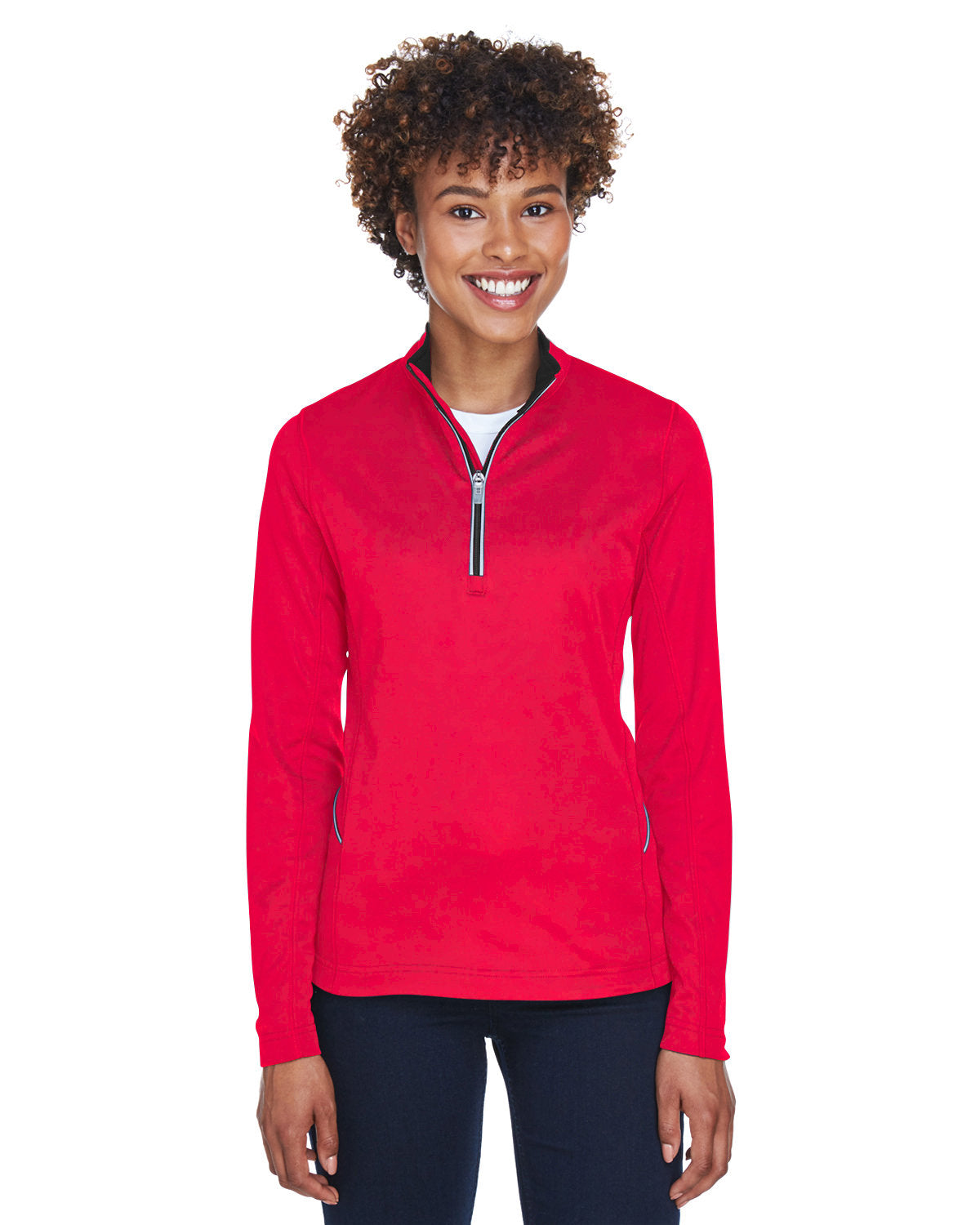 Dynamic Comfort: UltraClub Ladies' Cool & Dry Sport Quarter-Zip Pullover