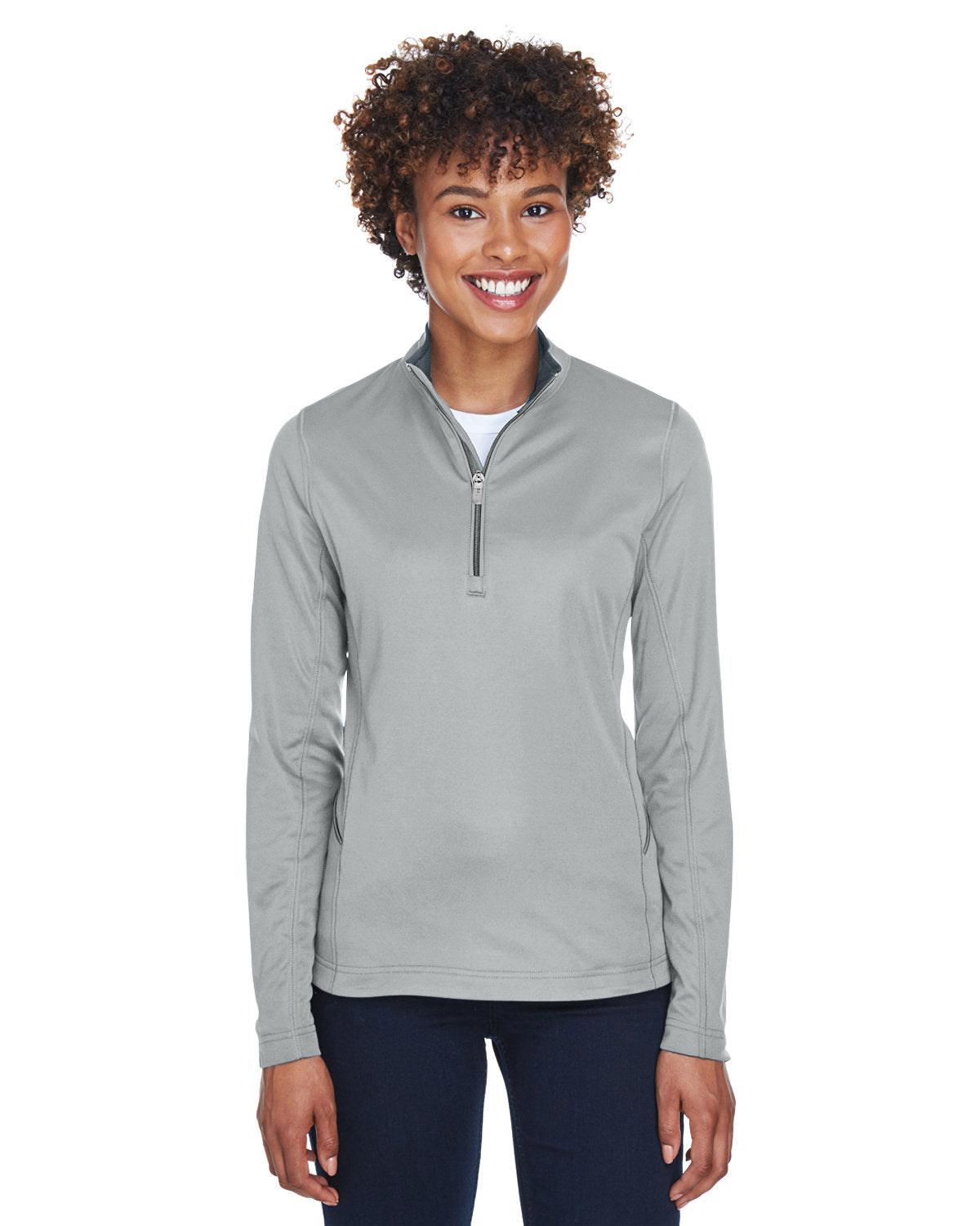 Dynamic Comfort: UltraClub Ladies' Cool & Dry Sport Quarter-Zip Pullover