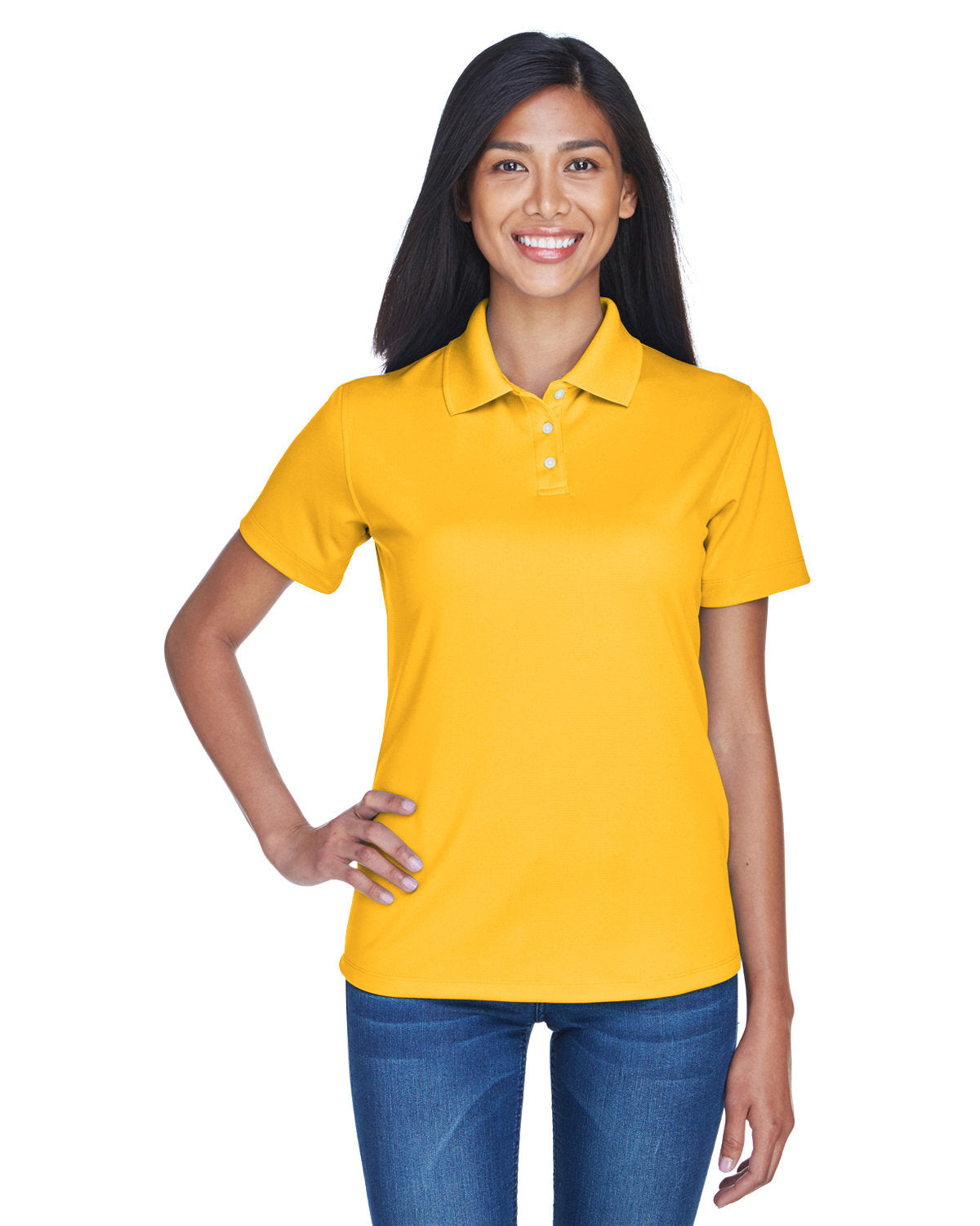 Effortless Confidence: UltraClub Ladies' Cool & Dry Stain-Release Performance Polo