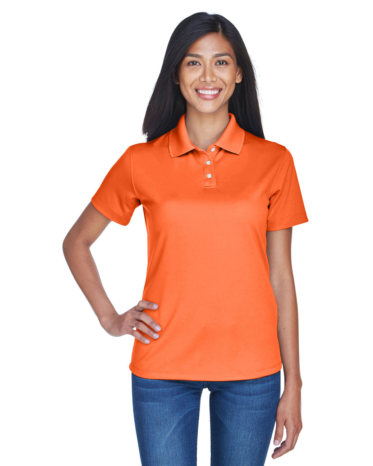 Effortless Confidence: UltraClub Ladies' Cool & Dry Stain-Release Performance Polo