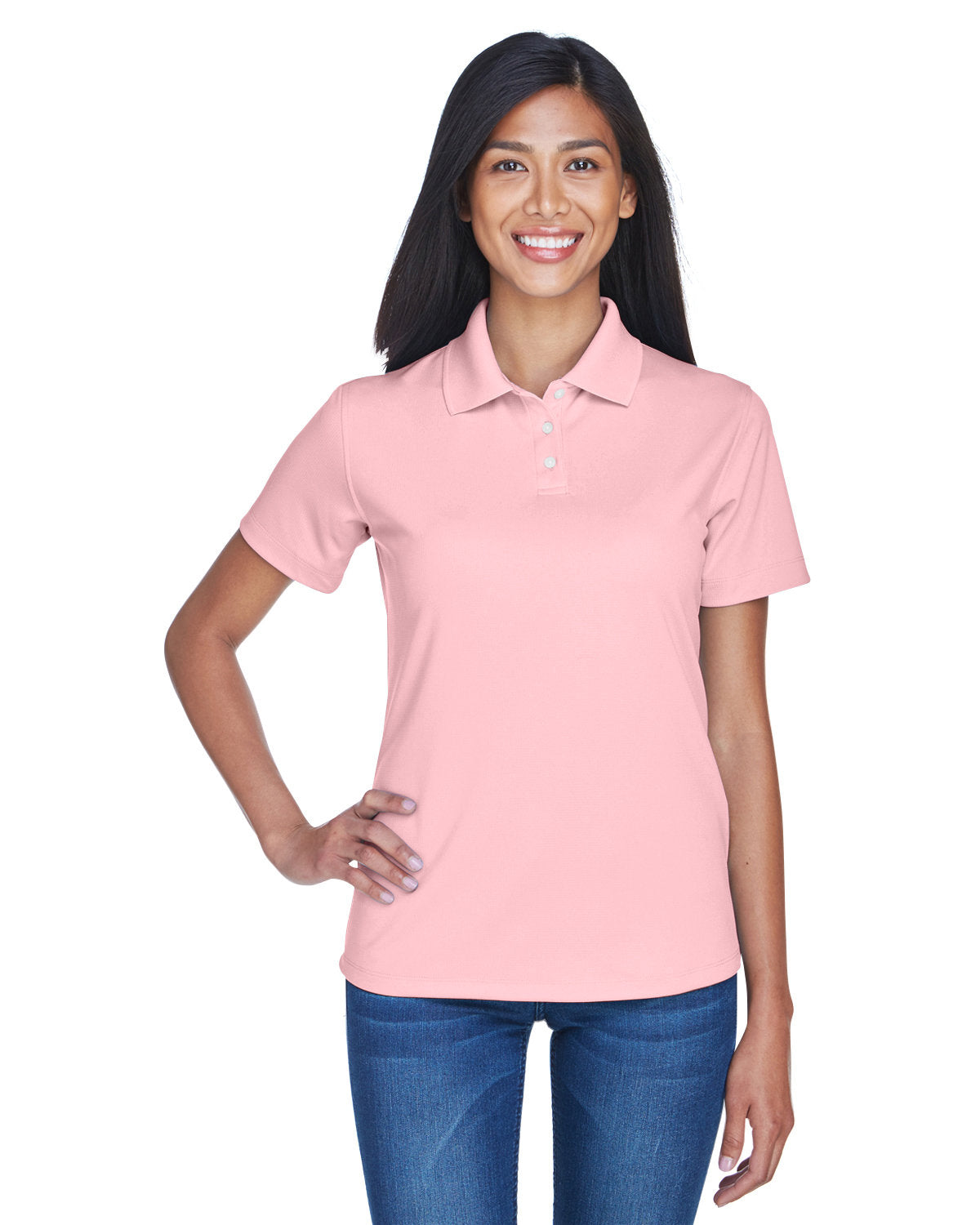 Effortless Confidence: UltraClub Ladies' Cool & Dry Stain-Release Performance Polo