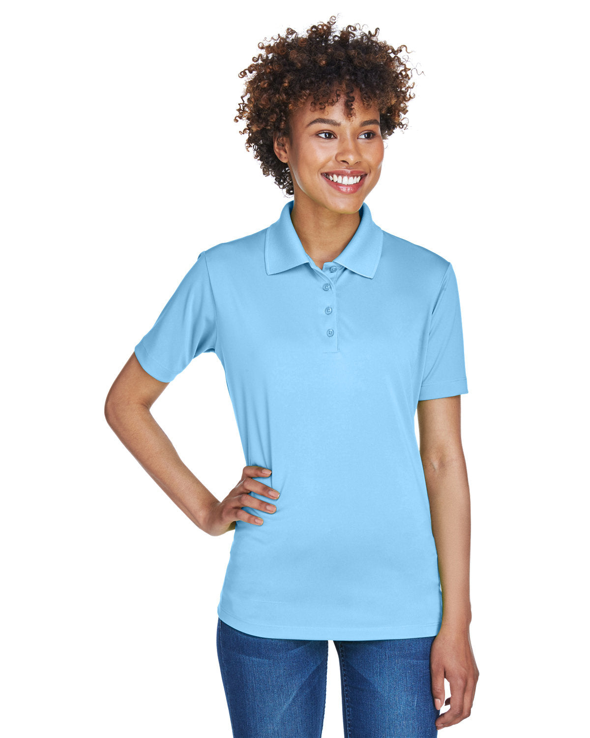 Effortless Elegance: UltraClub Ladies' Cool & Dry 8-Star Elite Performance Interlock Polo