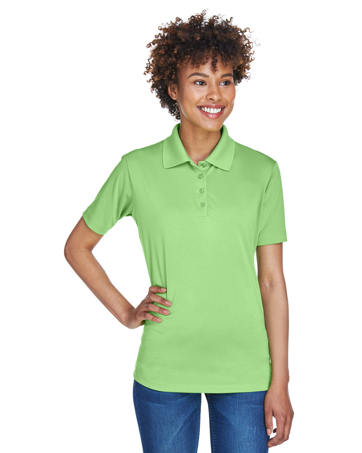 Effortless Elegance: UltraClub Ladies' Cool & Dry 8-Star Elite Performance Interlock Polo