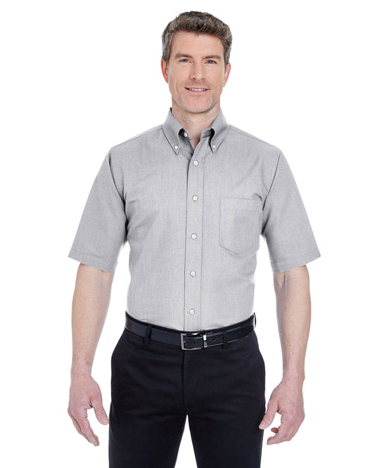 Effortless Sophistication: UltraClub Men's Tall Classic Wrinkle-Resistant Short-Sleeve Oxford Shirt