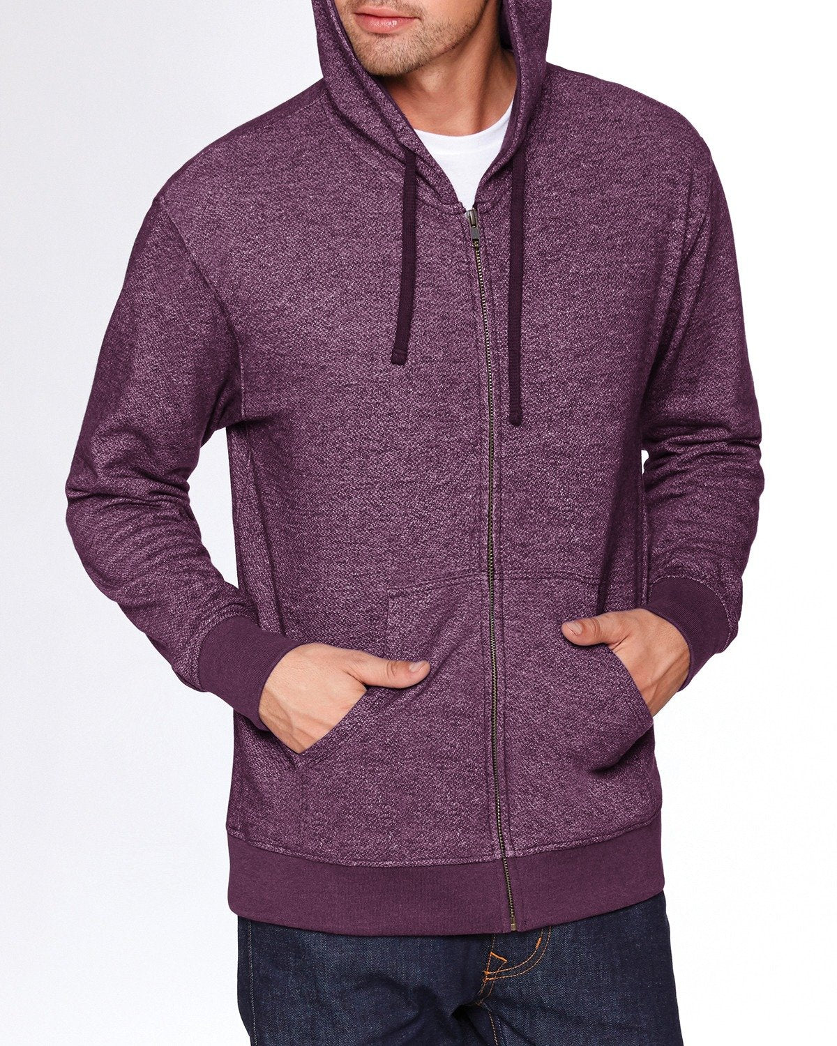 Adult Pacifica Denim Fleece Full-Zip Hooded Sweatshirt