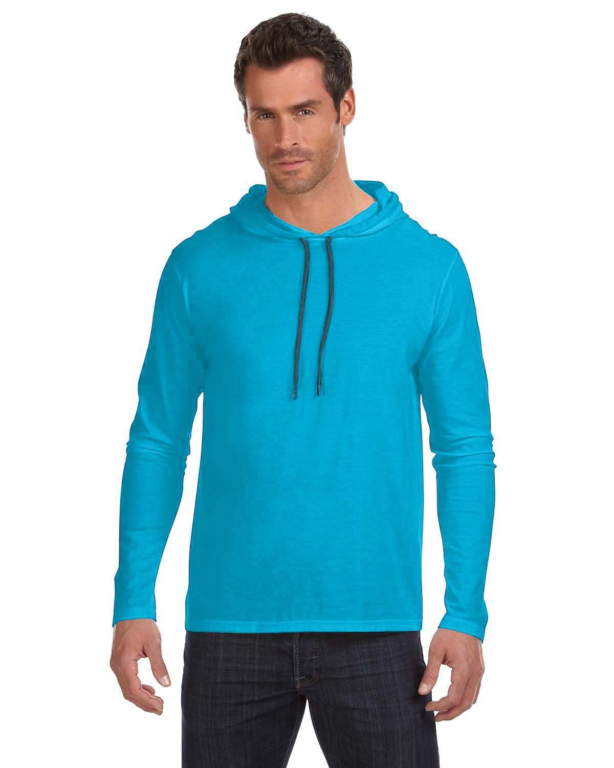 Gildan Adult Lightweight Long-Sleeve Hooded T-Shirt 987AN