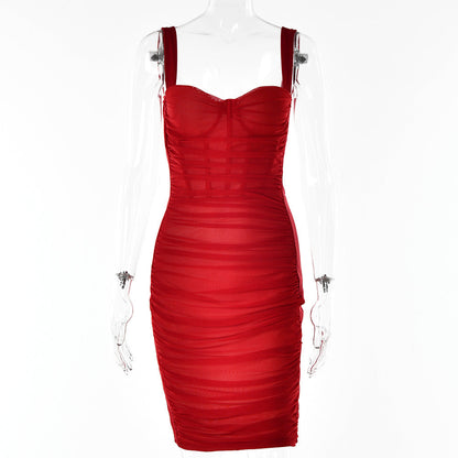 Early Spring Hipster Mesh Boning Corset Sheath Sexy Party Cocktail Dress Women Dress
