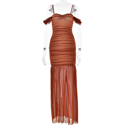 Dress Women  Summer Sexy Stitched Backless Strap Dress