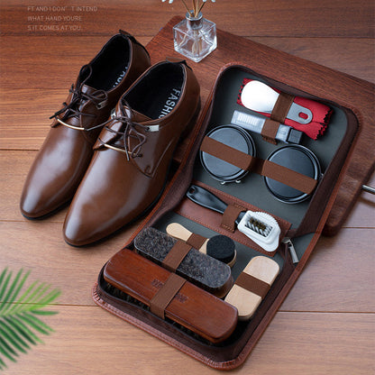 11-piece Set Of Horse Hair Brush Shoe Polish Cleaning Kit