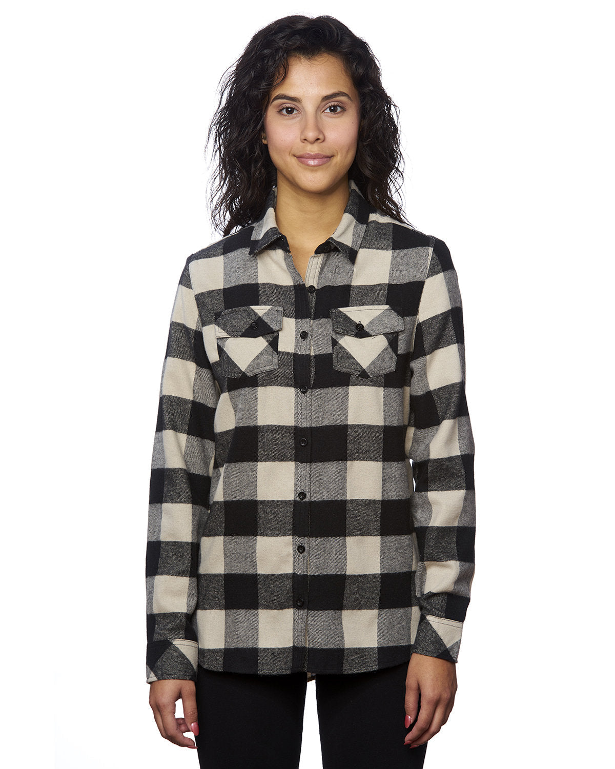 Burnside Ladies' Plaid Boyfriend Flannel Shirt B5210