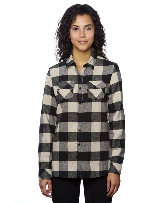 Burnside Ladies' Plaid Boyfriend Flannel Shirt B5210