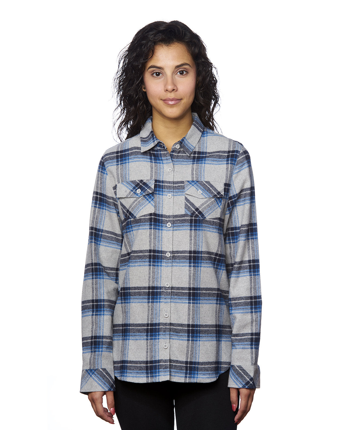Burnside Ladies' Plaid Boyfriend Flannel Shirt B5210