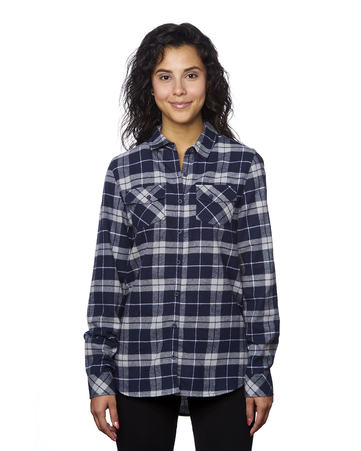 Burnside Ladies' Plaid Boyfriend Flannel Shirt B5210