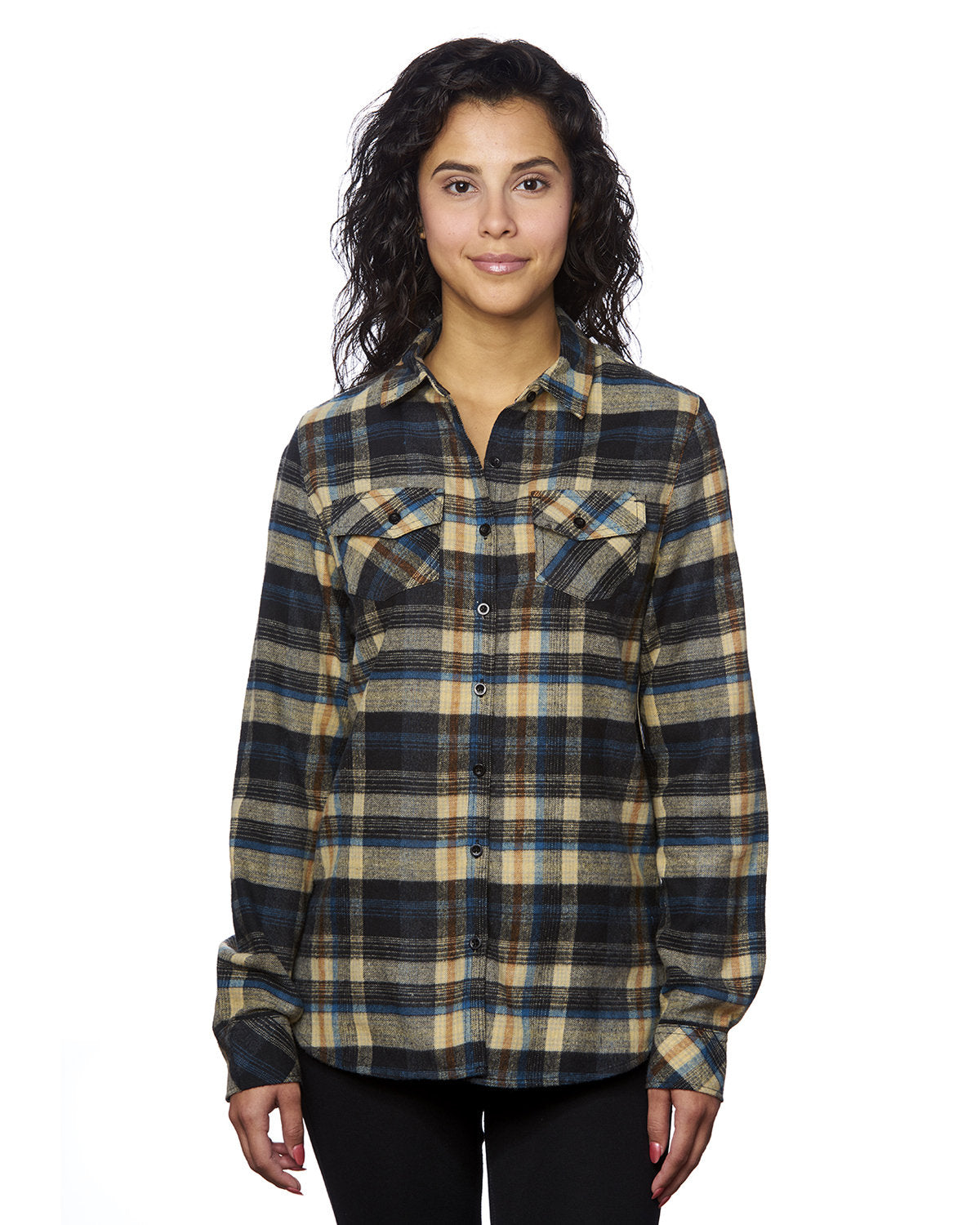 Burnside Ladies' Plaid Boyfriend Flannel Shirt B5210
